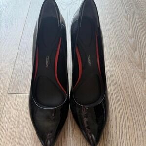 Apt 9 Womens 8.5 Black Patent Heels Pointed Toe Memory Foam Career Dress Pumps